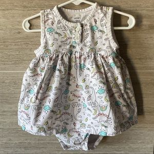18m Dinosaur dress with snap bottom